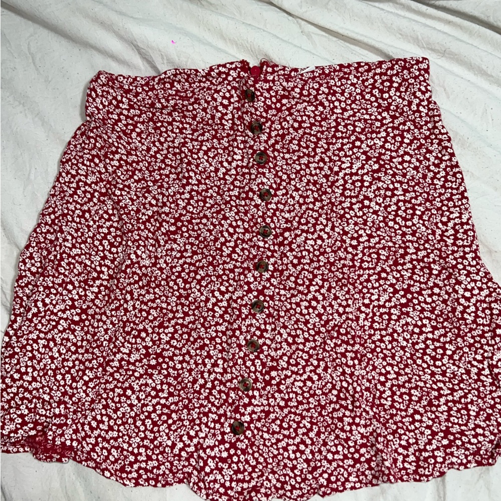 Red Floral Button-Up Skirt from American Eagle